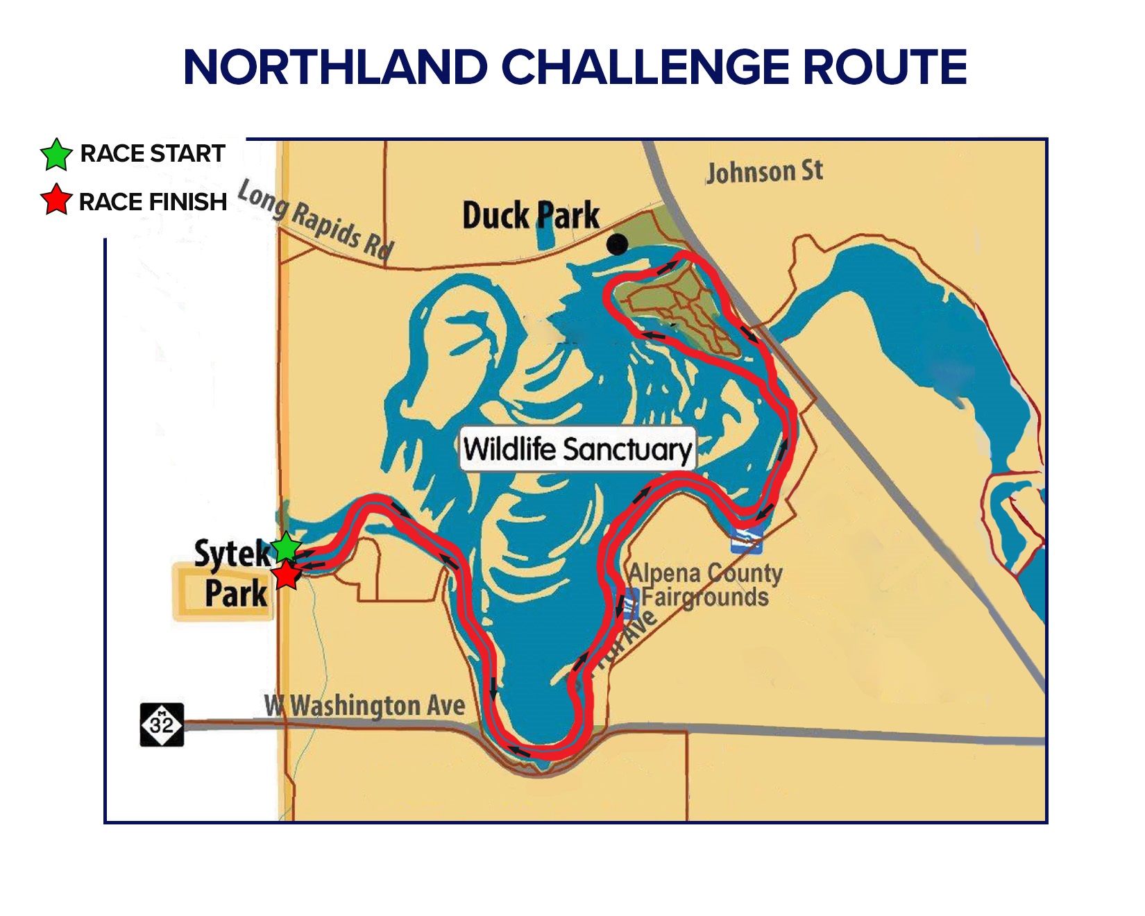 Wildlife Sanctuary Kayak Race Map